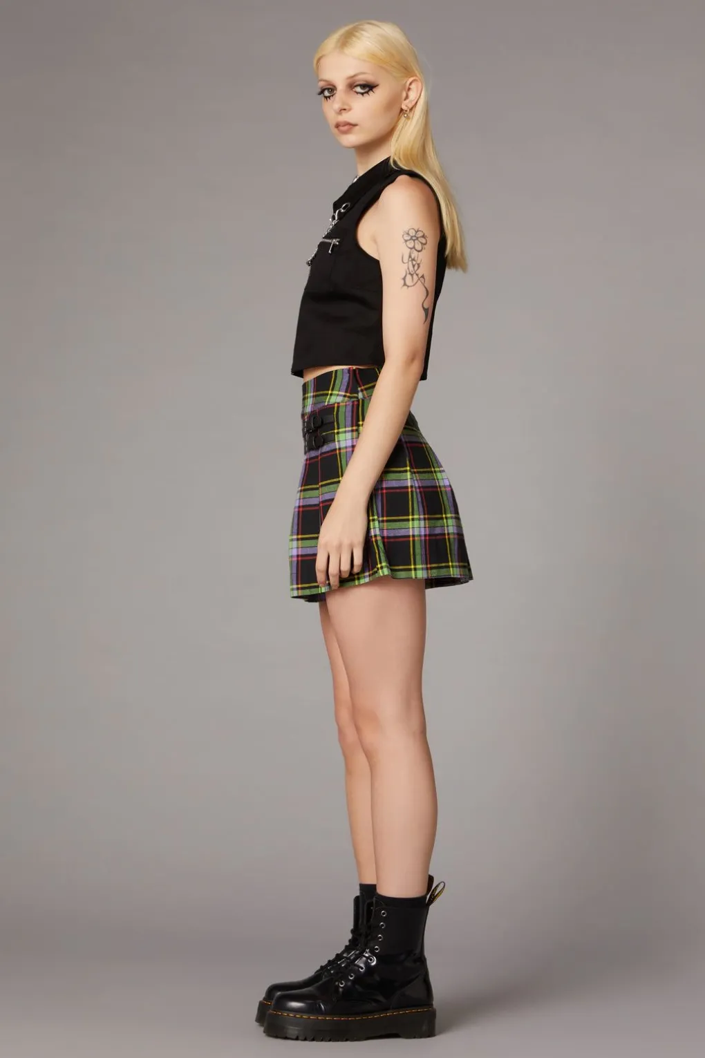 Vivid Tartan Goth Skort