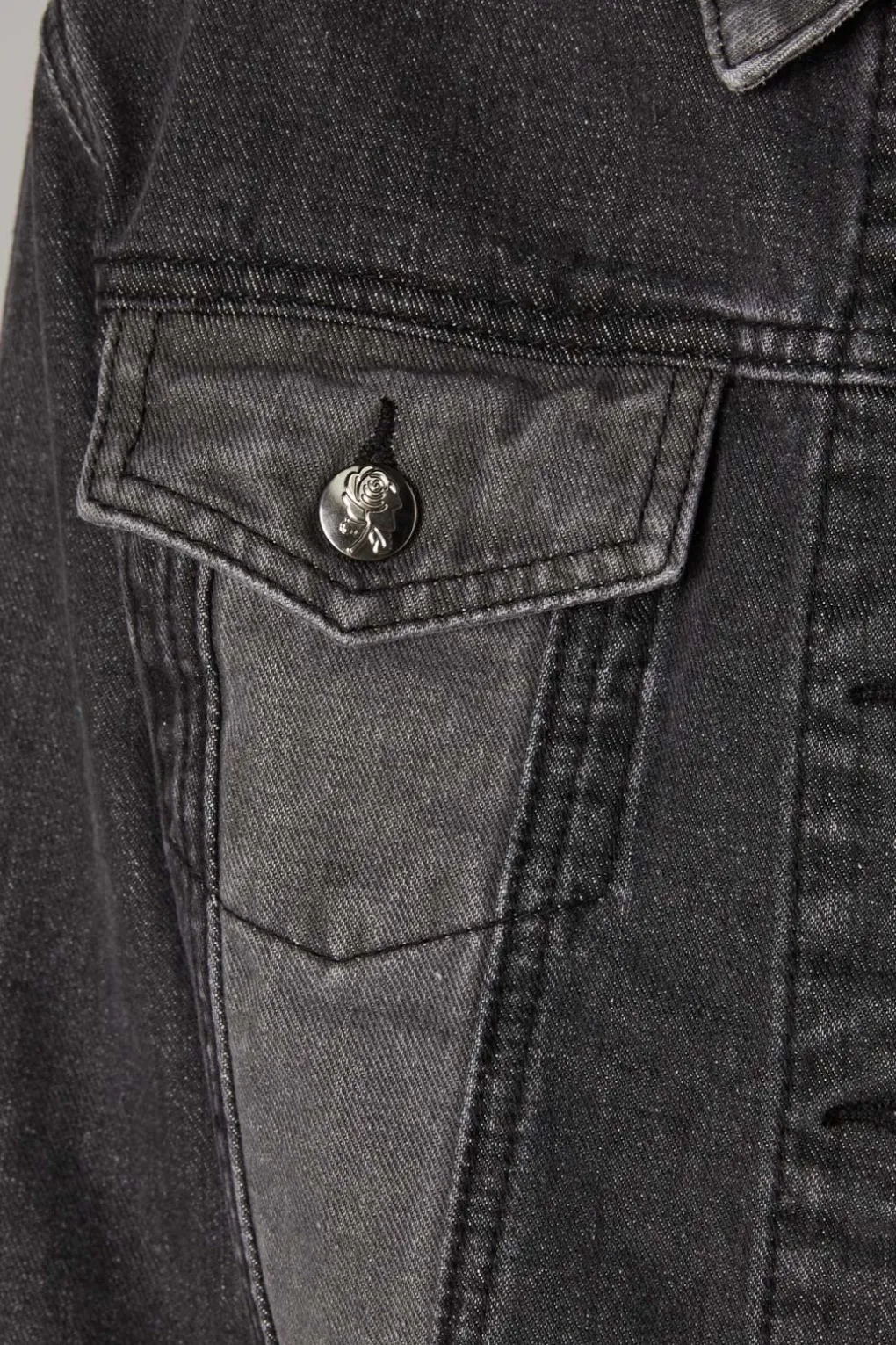 Washed Denim Goth Jacket